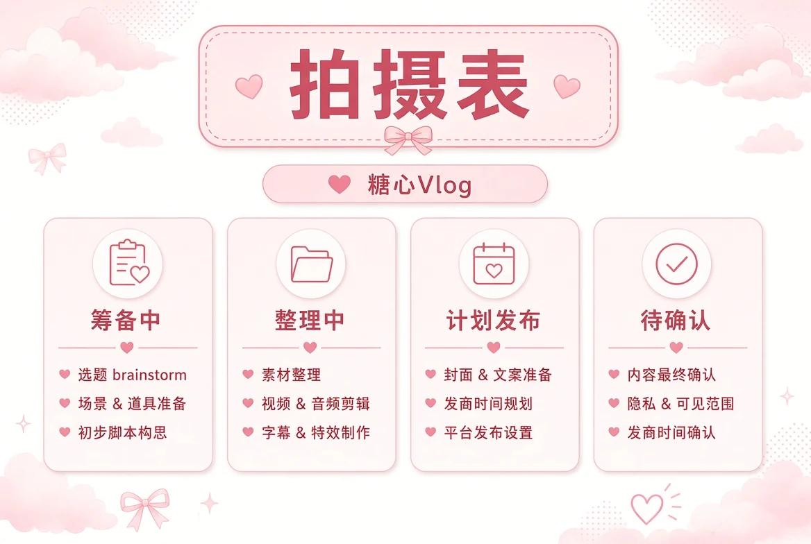 糖心Vlog内容排期